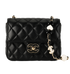 Heart Jeweled Chain Mini Flap, £3,900, Handbags, Black, Lambskin Leather, Front view